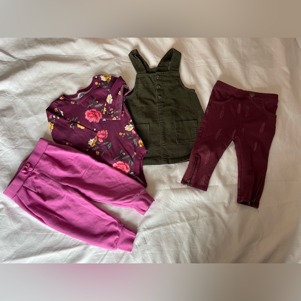 Old Navy Burgundy & Green Baby Clothes Bundle